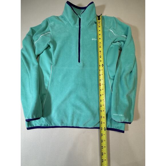 Columbia Omni-Heat Women’s Fleece Pullover Aqua Blue 1/2 Zip Jacket Size Small - Picture 9 of 10
